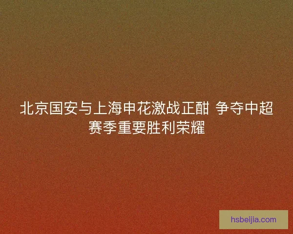北京国安与上海申花激战正酣 争夺中超赛季重要胜利荣耀