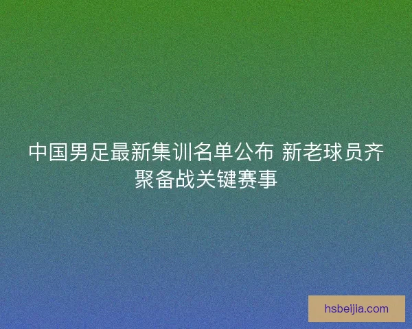 中国男足最新集训名单公布 新老球员齐聚备战关键赛事